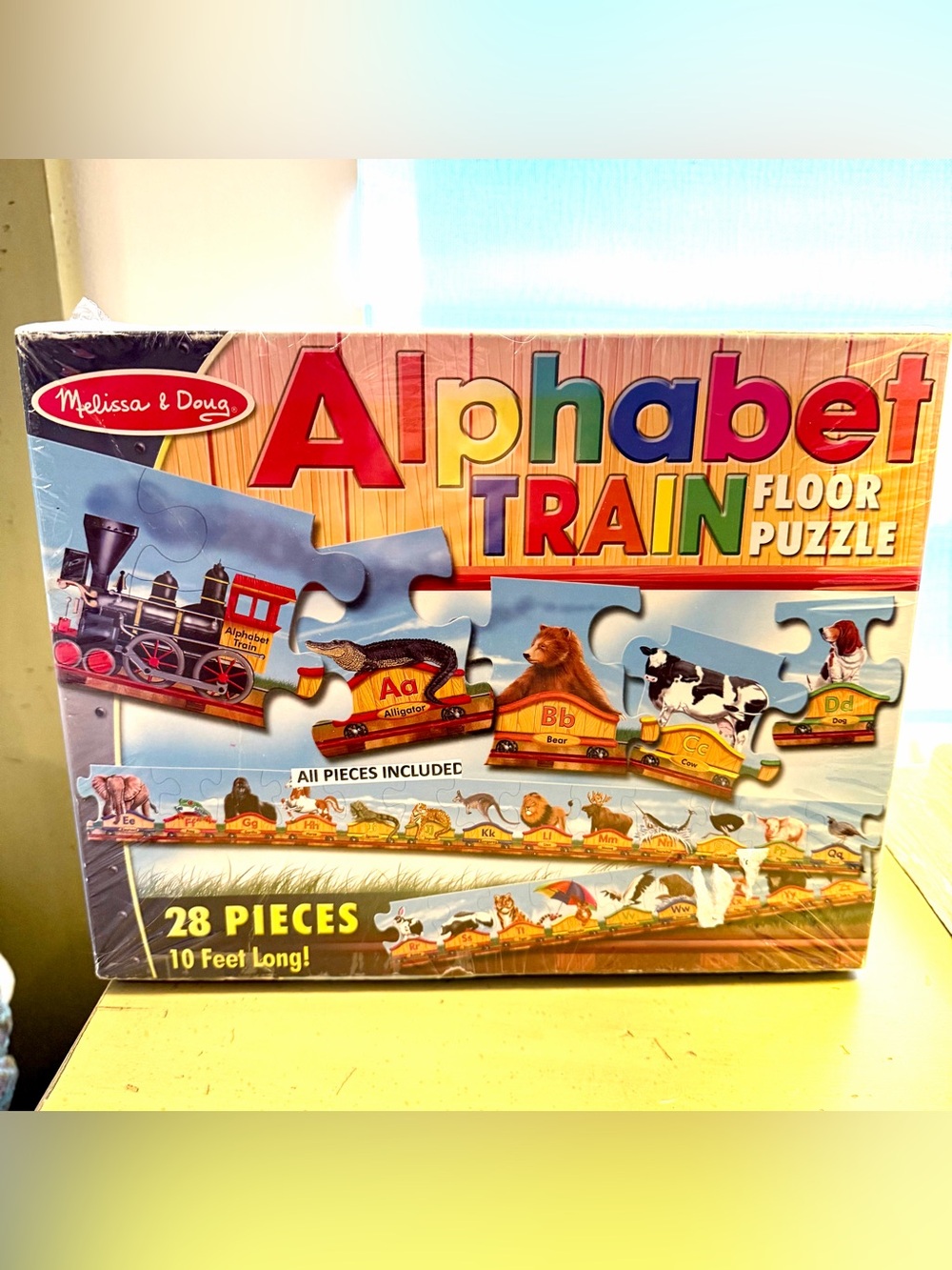 Melissa & Doug Alphabet Train Floor Puzzle 28 piece, 10 Feet Long NEW